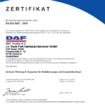 TüV-Zertifikat 9001 -Verkauf von Nutzfahrzeugen Hannover
